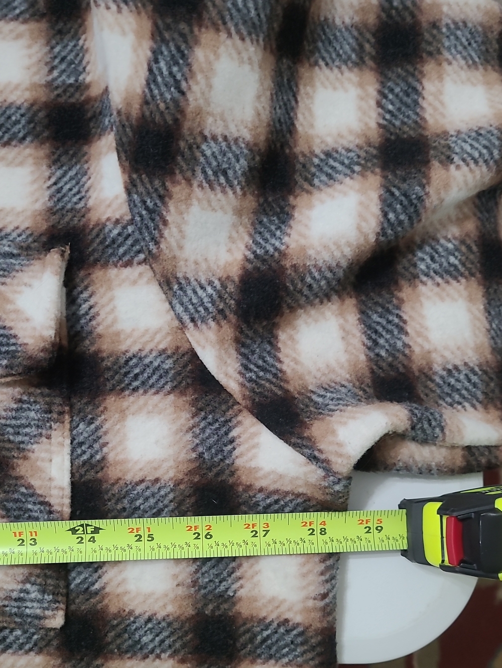Time and Tru Brown & Cream Plaid Button-Up Shacket with Pockets size XXXL (22) - Picture 8 of 9